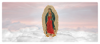 DNSEMP-L-110-PK Lady of Guadalupe Clouds Pink